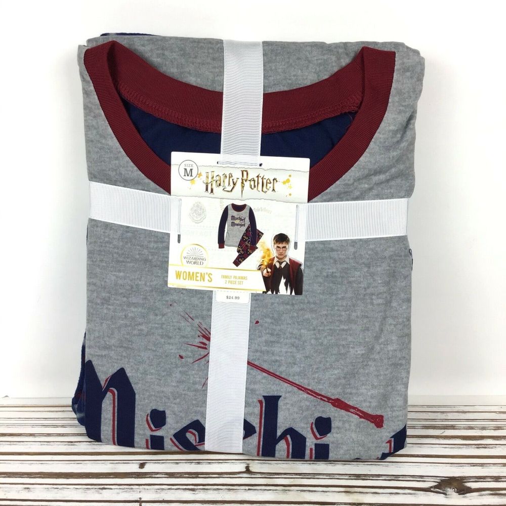 Harry Potter "Mischief Managed" Pajama PJ Set Top Bottoms  / Womens Size MEDIUM